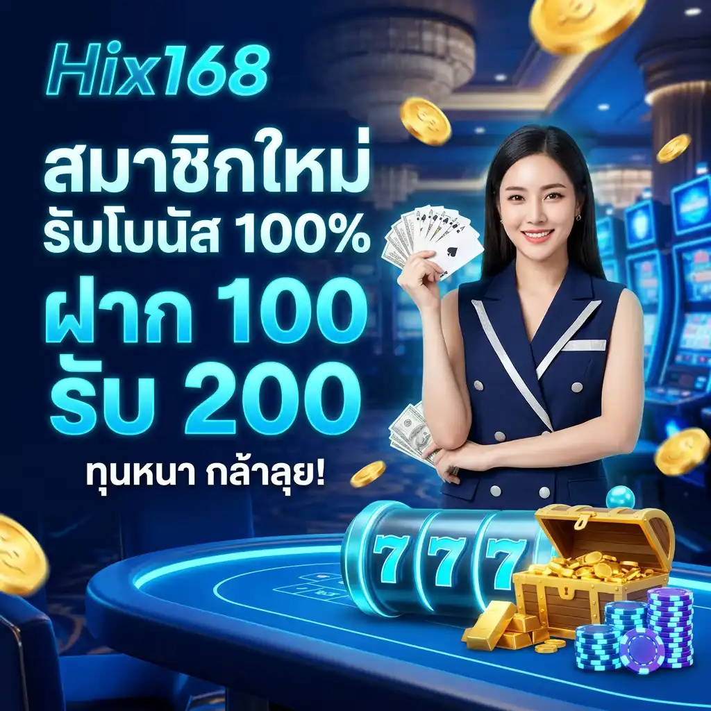 โปรโมชั่น สมาชิกใหม่ รับโบนัส 100% (ฝาก 100 รับ 200) ทุนหนา กล้าลุย!